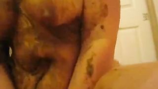 Having sex shitting on his belly and making a scat fuck