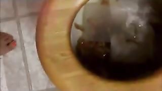 toilet farting and pooping chubby girl
