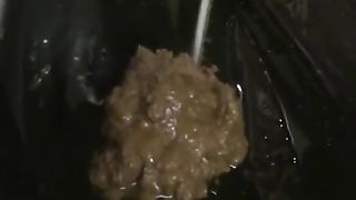 girl pooping and playing with her own shit