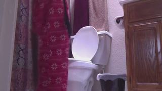 smelly hot teen takes a poop on the toilet