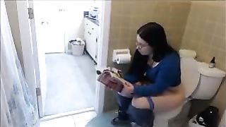 toilet girl farting and pooping on the potty