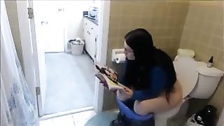 toilet girl farting and pooping on the potty