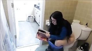 toilet girl farting and pooping on the potty