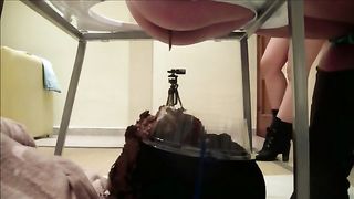 this girl gives him everything the human toilet