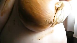 bbw scat granny rubbing poop on herself