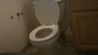 self filmed pooping on the toilet