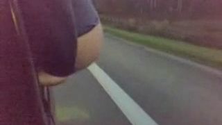 outdoor diarrhea taking a shit from the car window