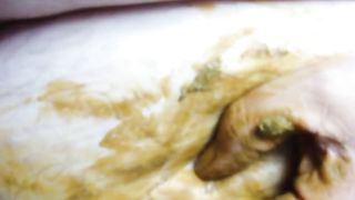 Piss shit smear jerk and cum