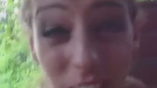 Girl shitting on the dirty floor