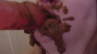 Scat with toys deepthroating her dildo