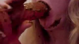 Scat with toys deepthroating her dildo