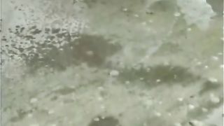 Girl smoking and peeing