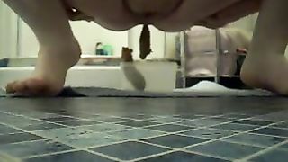 hard chunks of shit bbw pooping and tasting it