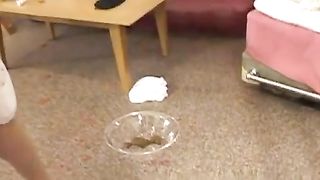 Japanese Slave eating shit