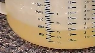 Girl measuring her pee