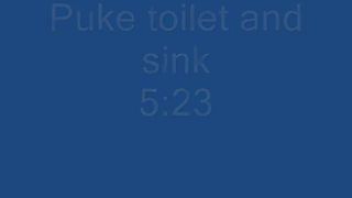 Girl puking in the toilet and sink