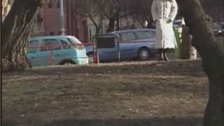 Girl hiding and peeing