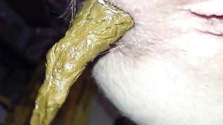 Close up view of her shitting