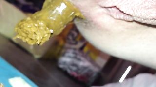 Close up view of her shitting