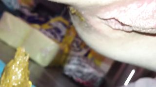 Close up view of her shitting