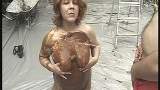 Wife covered with shit