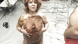 Wife covered with shit