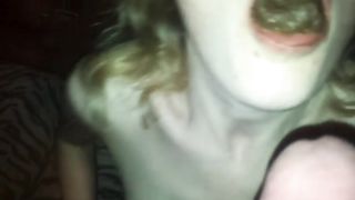 hottie puts shit in her mouth and sucks his cock dirty scat por