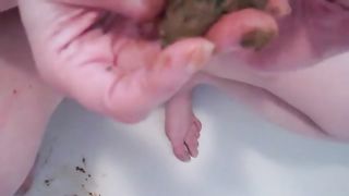 Woman eating her shit