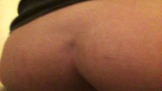 Blonde babe shitting on her knees