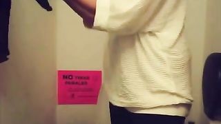 Dark haired teen shitting