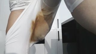 She did a real mess in white panties