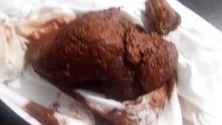 She did a real mess in white panties