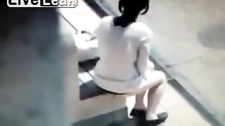 Caught shitting in a bus stop
