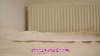 Big load on white plate from hot milf