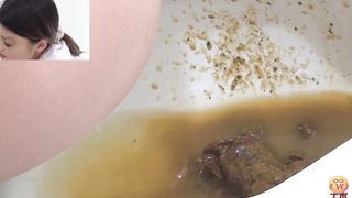 Undressed because she has diarrhea