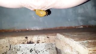 Selfie of a sexy babe shitting