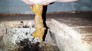 Selfie of a sexy babe shitting