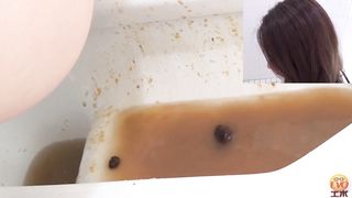 Dark haired beauty has diarrhea