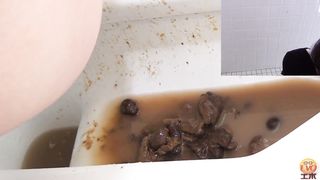 Dark haired beauty has diarrhea