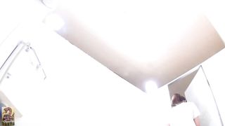 Petite japanese shits in public bathroom