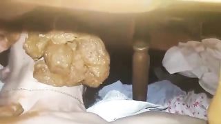 Shitting on blonde girlfriend