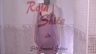 Mature babe smears brown shit