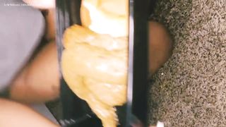 Teen with amazing ass pooping