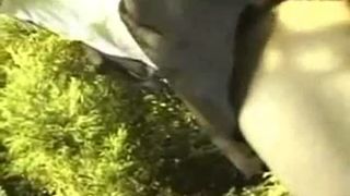 Schoolgirl shitting outdoor