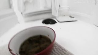 A bowl filled with pee and shit