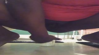 Black babe shits in a glass