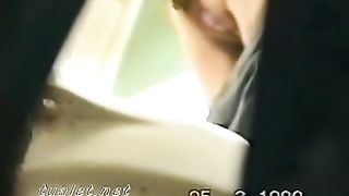 Pushing big turd over toilet