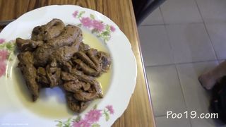 A delicious meal for male slave