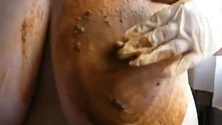 Granny smears a lot of shit