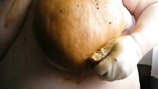 Granny smears a lot of shit